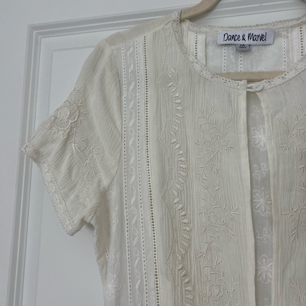 Dance & Marvel Cream Lace-Trim Maxi Dress - Picture 5 of 8